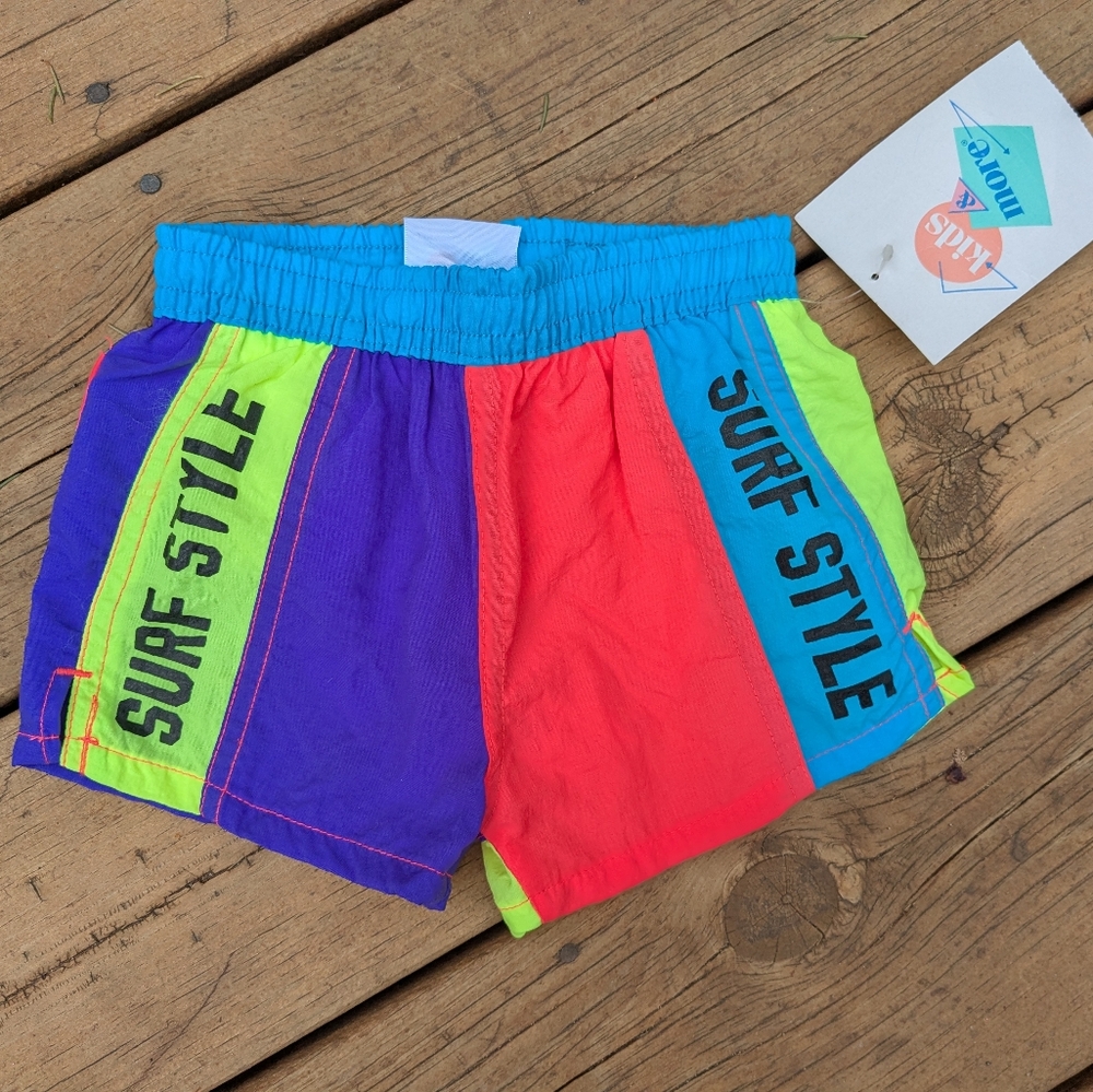 Vintage Colorblock 90s Surf Style Swim Shorts Trunks Sears